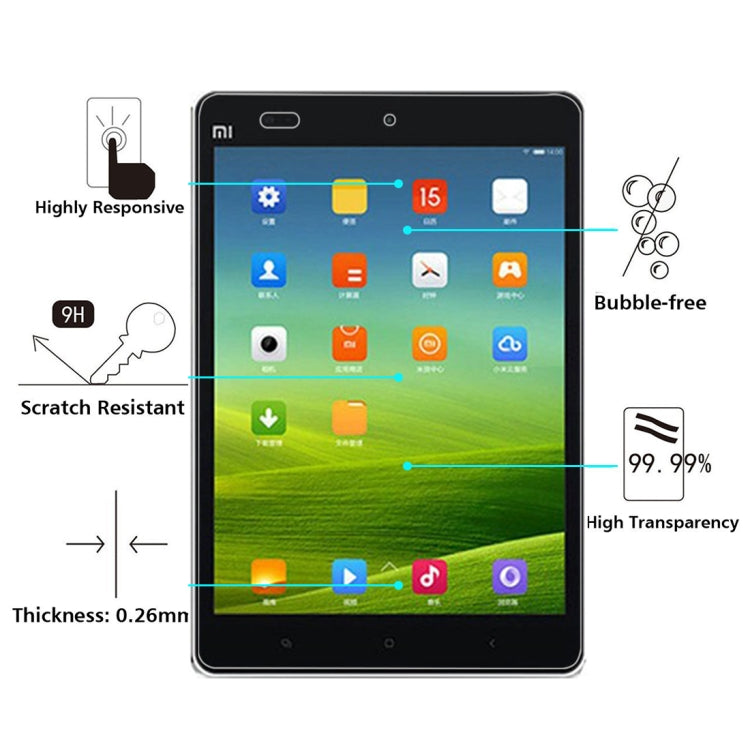 0.4mm 9H+ Surface Hardness 2.5D Explosion-proof Tempered Glass Film for Xiaomi Mi Pad