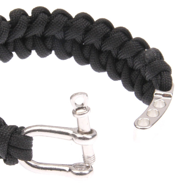 Multi-functional Nylon Braided Survival Bracelets with Adjustable Stainless Steel Shackle