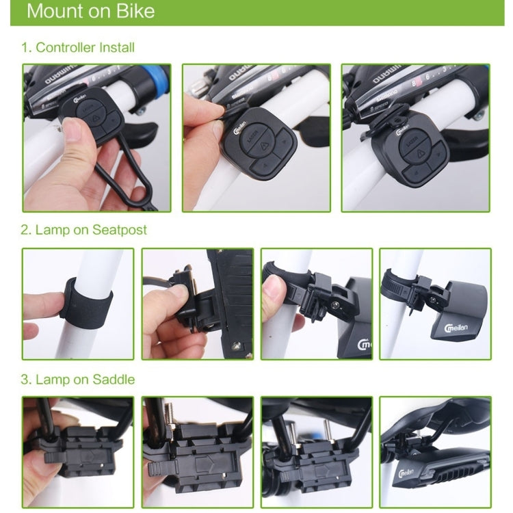 Meilan X5 Wireless Remote Control Laser Tail Lamp for Bicycle, Waterproof Level: IPX4, Wireless Remote Control Laser Tail Lamp