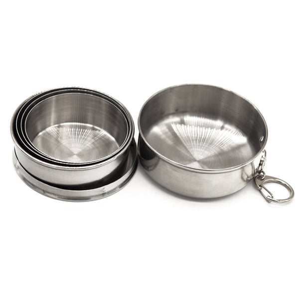 Stainless Steel Retractable Outdoor Cup  Size: 85 x 72 x 72 mm (Big)