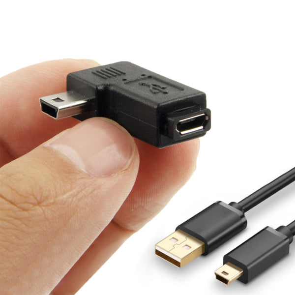 90 Degree Micro USB to Mini USB Adapter