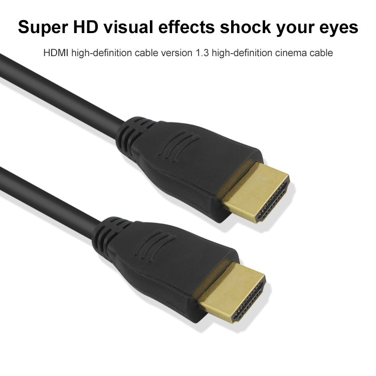 1m HDMI 19 Pin Male to HDMI 19Pin Male Cable, 1.3 Version, Support HD TV / Xbox 360 / PS3 etc (Black + Gold Plated), Gold Plated HDMI, Length: 1m