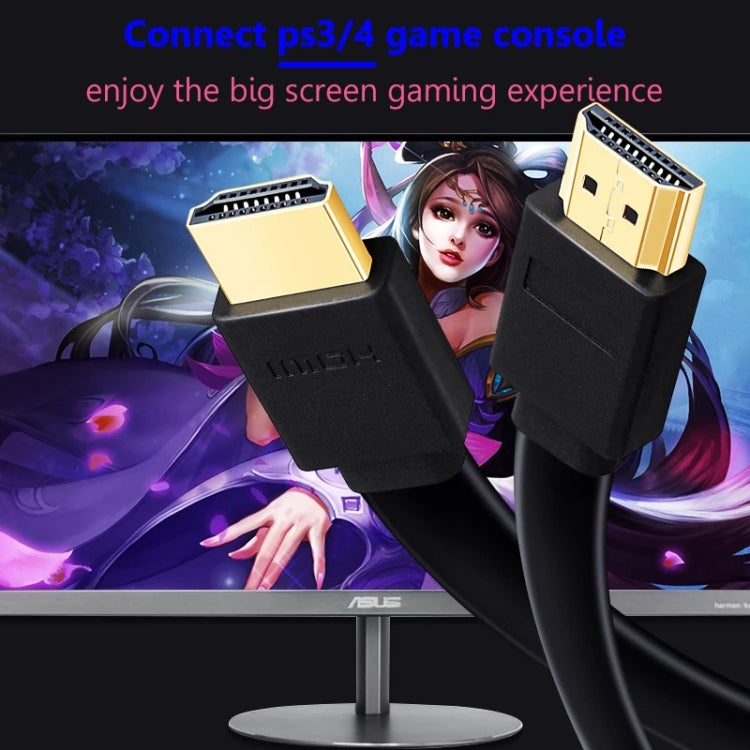 1.5m Gold Plated HDMI to HDMI 19Pin Flat Cable, 1.4 Version, Support Ethernet, 3D, 1080P, HD TV / Video / Audio etc, Length: 1.5m (Magenta)