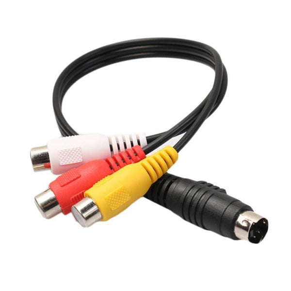 4-pin S-Video TV to RCA Converter AV female Cable Adapter, Length: 20cm, S-Video to AV 3RCA Female