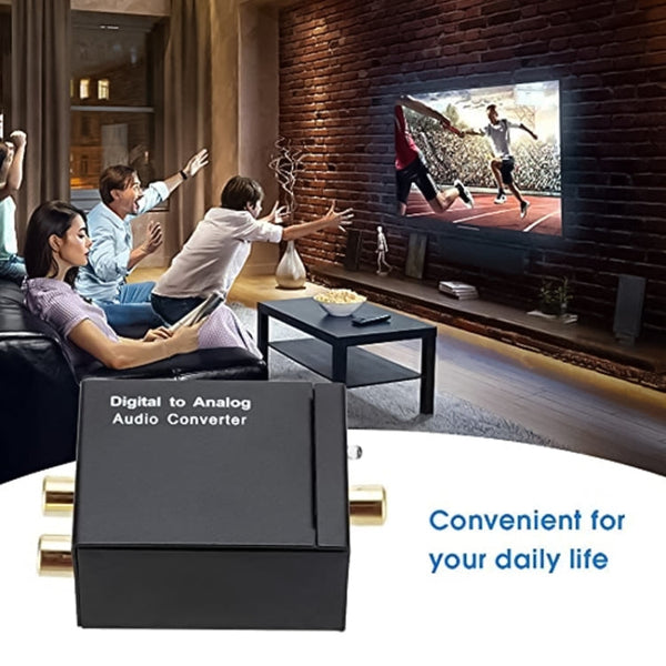 Analog RCA to Digital Optical Coaxial Toslink Audio Converter(Black), 2RCA to Spdif+Coaial