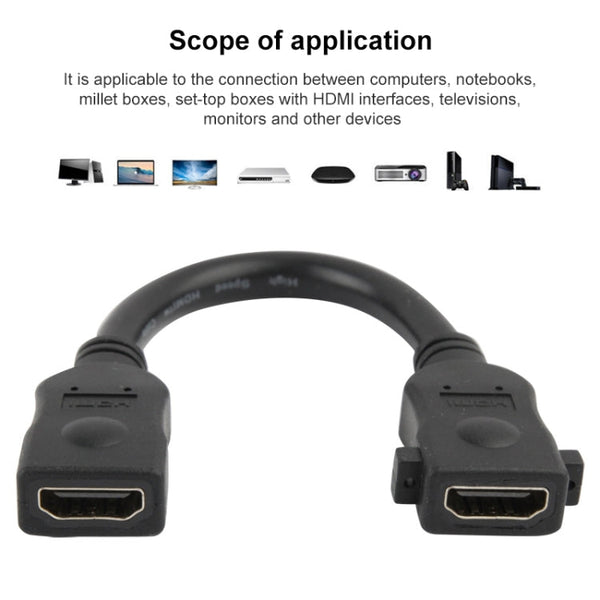 18cm 19 Pin Female to Female HDMI Cable, HDMI Female, Length: 18cm