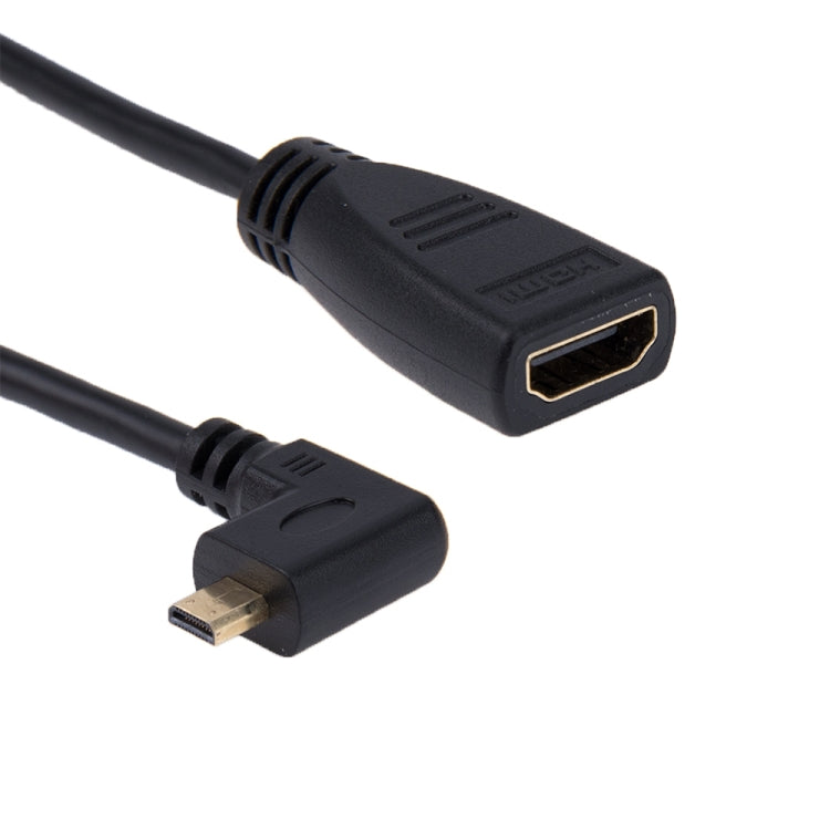 17cm 90 Degree Micro HDMI Right-toward Male to HDMI Female Cable Adapter, Right Angle, Length: 17cm