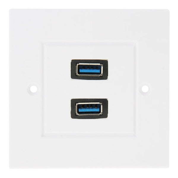 Dual USB 3.0 Female Plugs Home Wall Charger Plate Wall Plate Panel, 2 Ports USB 3.0