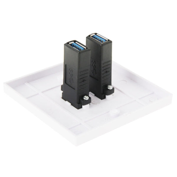 Dual USB 3.0 Female Plugs Home Wall Charger Plate Wall Plate Panel, 2 Ports USB 3.0