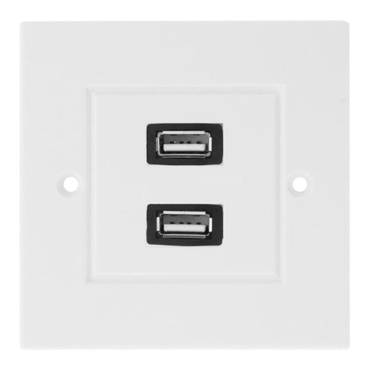 Dual USB 2.0 Female Plugs Home Wall Charger Plate Wall Plate Panel, 2 Ports USB 2.0
