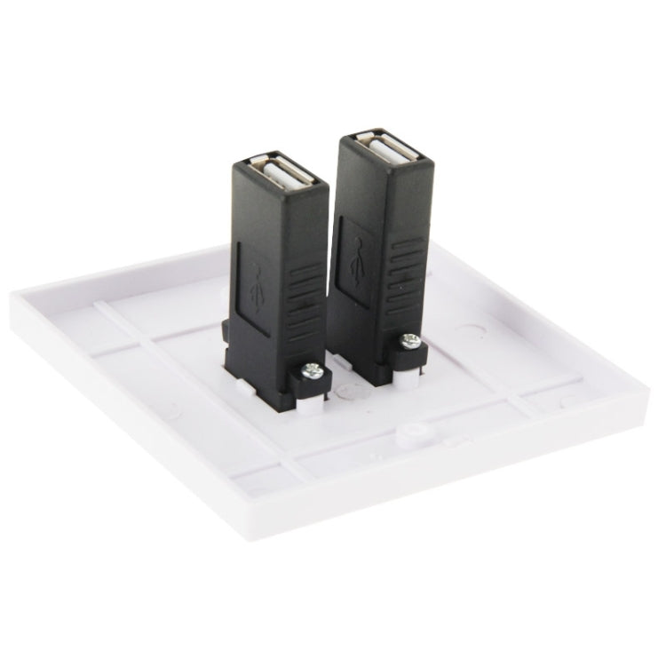 Dual USB 2.0 Female Plugs Home Wall Charger Plate Wall Plate Panel, 2 Ports USB 2.0
