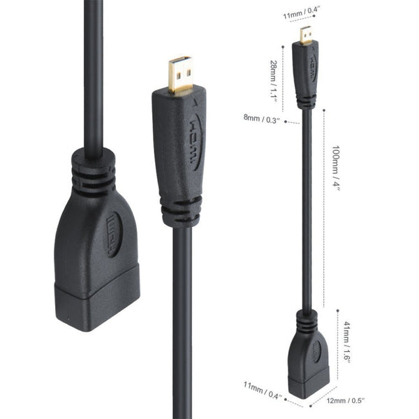 17cm Micro HDMI Male to HDMI Female Adapter Cable, Length: 17cm