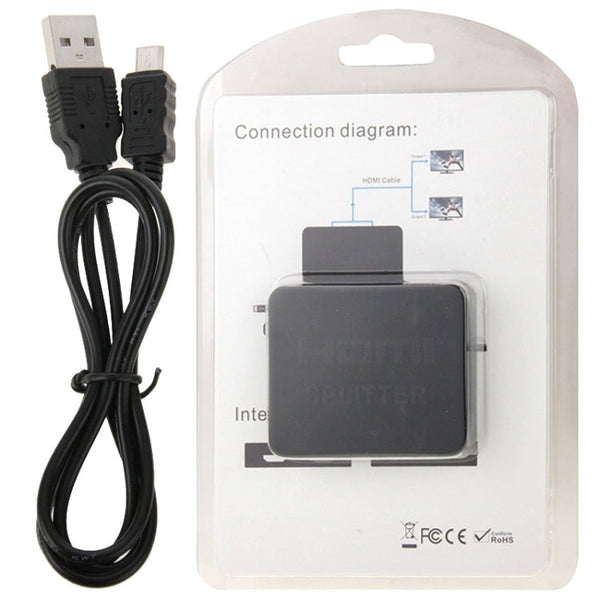 Mini Full HD 4K 1x2 HDMI 3D V1.4b Splitter for HDTV / STB/ DVD / Projector / DVR, HDMI V1.4b