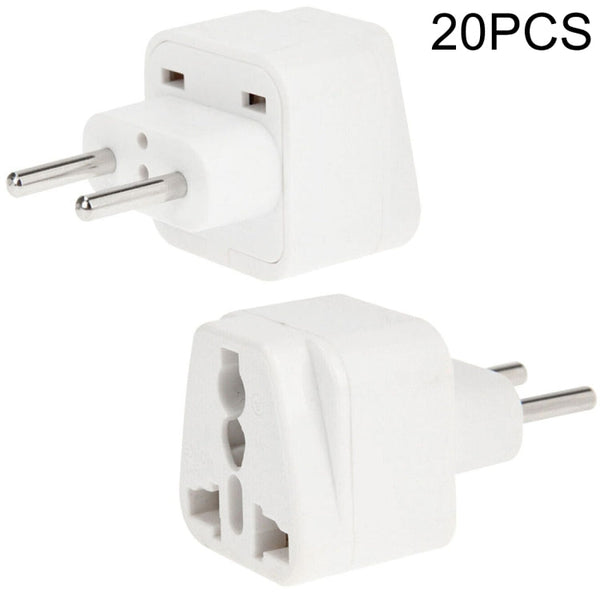 20PCS EU Plug Adapter Power Socket Travel Converter, EU Plug(20 PCS)