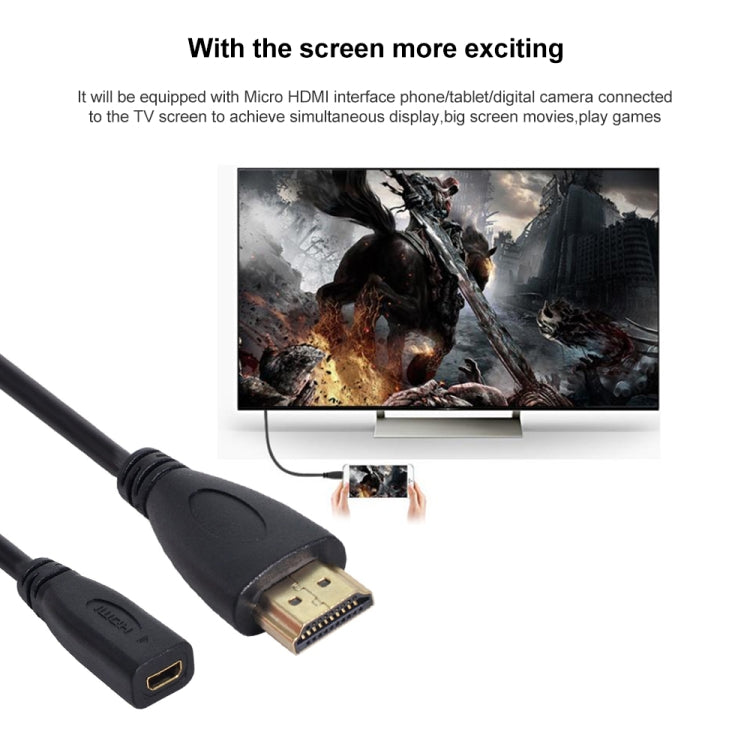 20cm HDMI Male to Micro HDMI Female Adapter Cable, HDMI to Micro HDMI