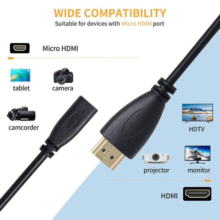 20cm HDMI Male to Micro HDMI Female Adapter Cable, HDMI to Micro HDMI
