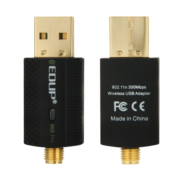 EDUP EP-N1581 Mini USB Wifi 802.11n/g/b 300Mbps 2.4GHz Wireless Adapter External Antenna, EP-N1581
