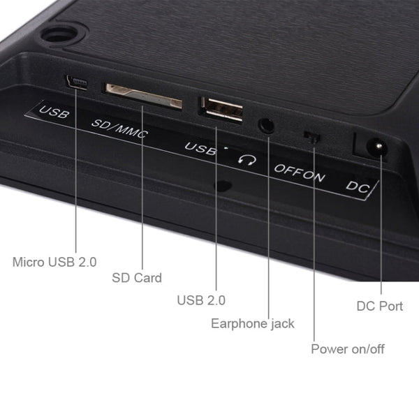 12.0 Inch LED Display Multi-media Digital Photo Frame with Holder / Music & Movie Player / Remote Control Function, Support USB / SD, Built in Stereo Speaker, 12.0 Inch
