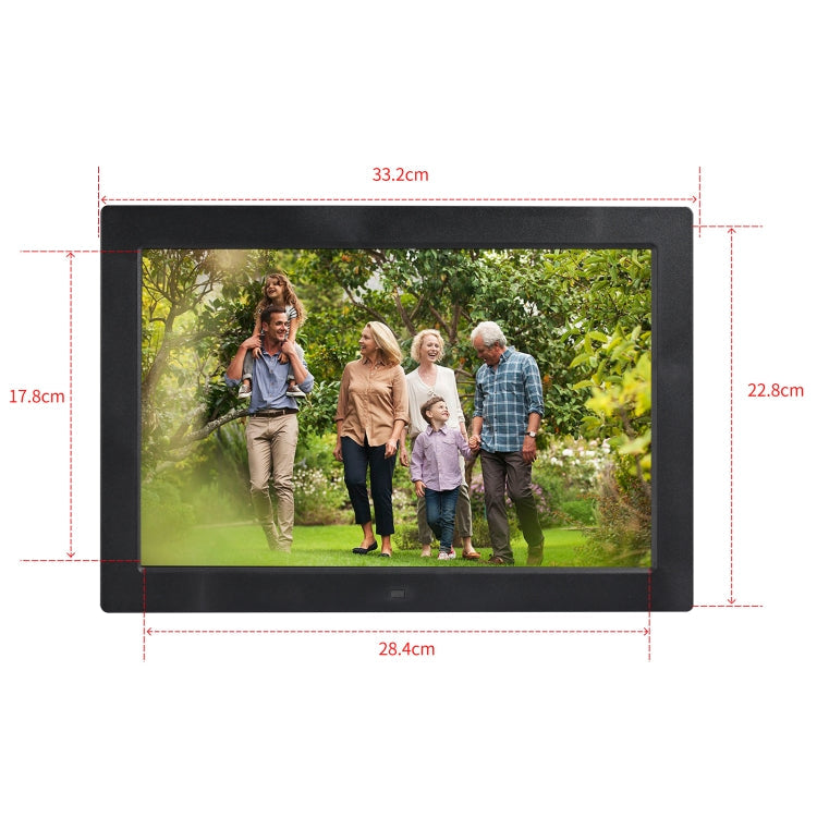 13 inch LED Digital Photo Frame with Remote Control, MP3 / MP4 / Movie Player, Support USB / SD Card Input, Built in Stereo Speaker