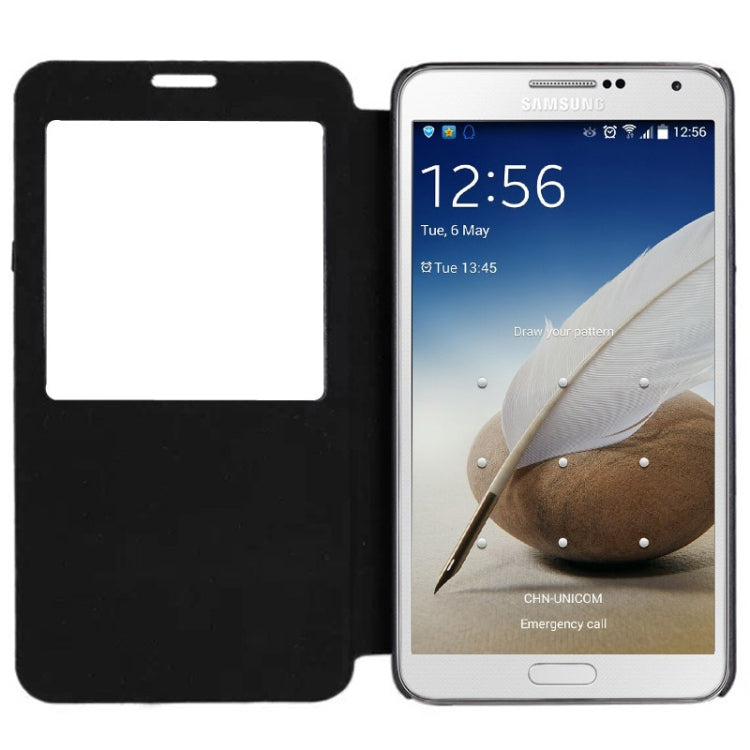 Jeans Style Flip Leather Case with Credit Card Slots & Call Display ID for Galaxy Note III / N9000