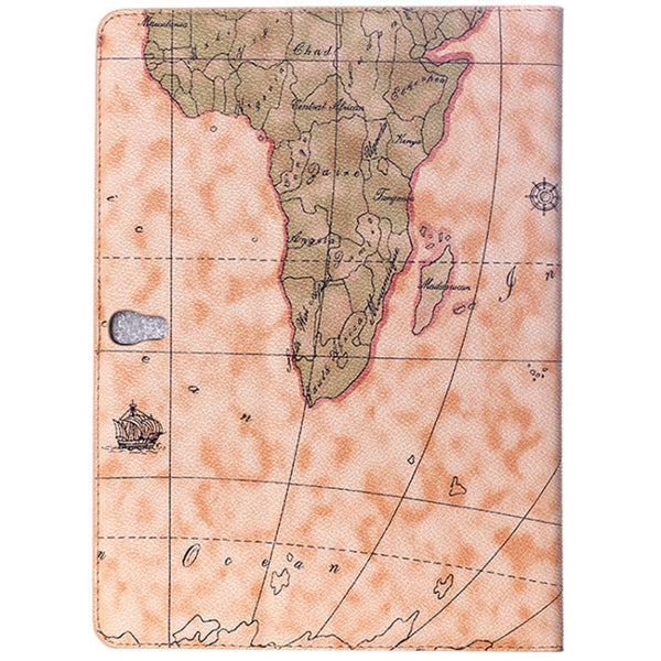 World Map Pattern Flip Leather Case with Holder for Galaxy Tab S 10.5 / T800, Random Delivery (Light Yellow)
