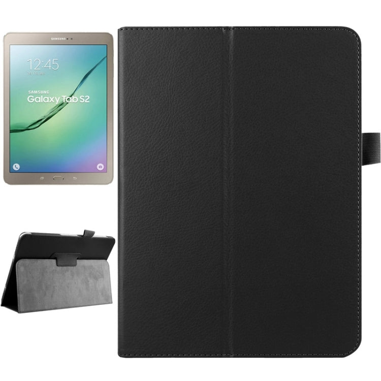 Litchi Texture Horizontal Flip Solid Color Smart Leather Case with Two-folding Holder & Sleep / Wake-up Function for Galaxy Tab S2 9.7 / T815