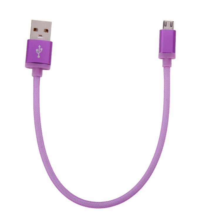 25cm Net Style Metal Head Micro USB to USB 2.0 Data / Charger Cable