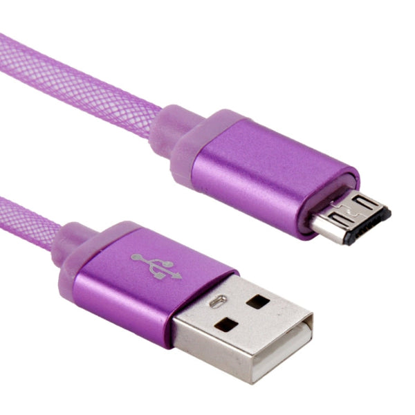 25cm Net Style Metal Head Micro USB to USB 2.0 Data / Charger Cable