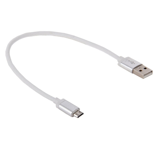 25cm Net Style Metal Head Micro USB to USB 2.0 Data / Charger Cable