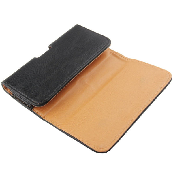 Litchi Texture Wallet Style Leather Case with Belt Clip for iPhone X  / 7 / 6, Galaxy S6 / S5 / S4 / S3 (Black)