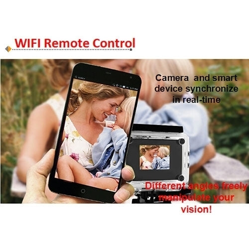 H9 4K Ultra HD1080P 12MP 2 inch LCD Screen WiFi Sports Camera, 170 Degrees Wide Angle Lens, 30m Waterproof, H9 4K (Black)