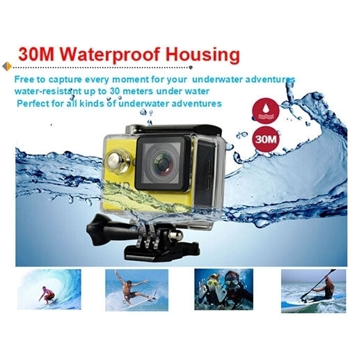 H9 4K Ultra HD1080P 12MP 2 inch LCD Screen WiFi Sports Camera, 170 Degrees Wide Angle Lens, 30m Waterproof, H9 4K (Black)