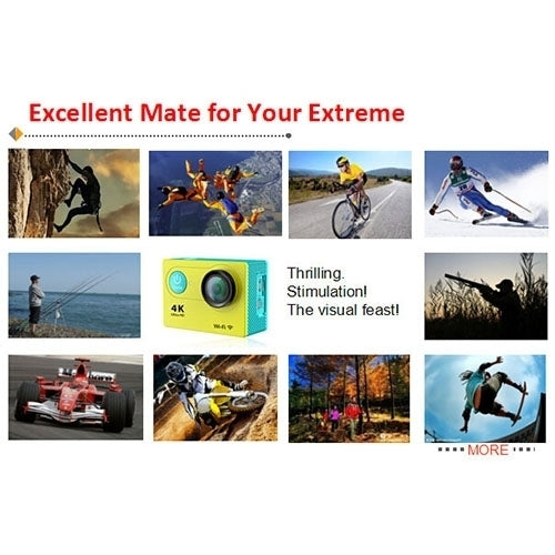 H9 4K Ultra HD1080P 12MP 2 inch LCD Screen WiFi Sports Camera, 170 Degrees Wide Angle Lens, 30m Waterproof, H9 4K (Black)