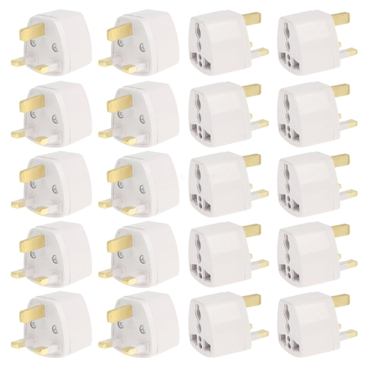 20 PCS Plug Adapter, Travel Power Adaptor with UK Socket Plug, UK Plug(20 PCS)