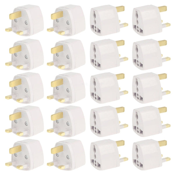 20 PCS Plug Adapter, Travel Power Adaptor with UK Socket Plug, UK Plug(20 PCS)