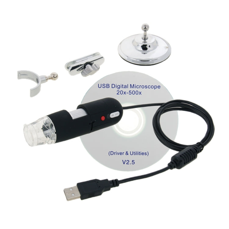 1.3 Mega Pixels 500X USB 2.0 Digital Microscope with 8 LED, 500X
