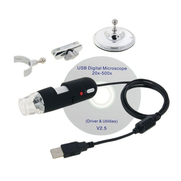 1.3 Mega Pixels 500X USB 2.0 Digital Microscope with 8 LED, 500X