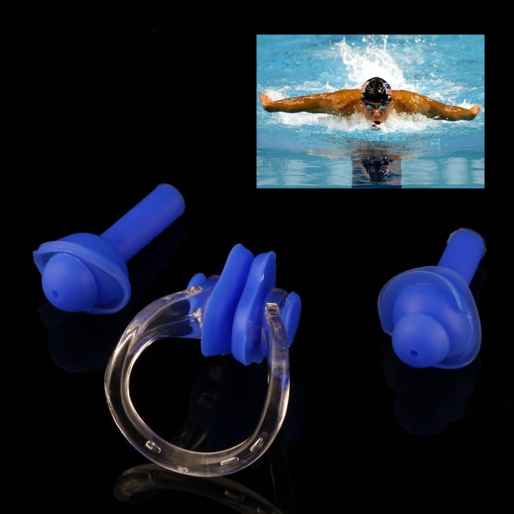 Soft Silicone Swimming Nose Clip and Ear Plug Set Earplug, Random Color Delivery