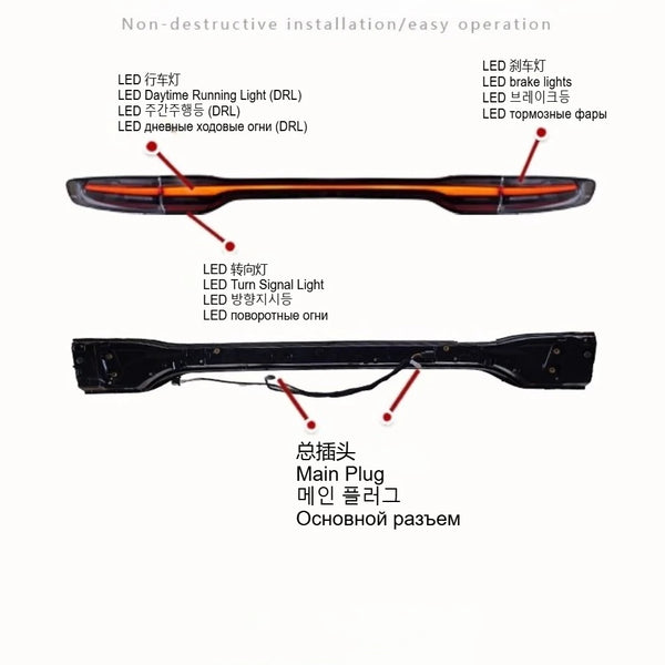 New Taillight Assembly Modified Led Running Lights Running Turn Signal Brake Fog Lights for Porsche Macan 2014 2015 2016 2017