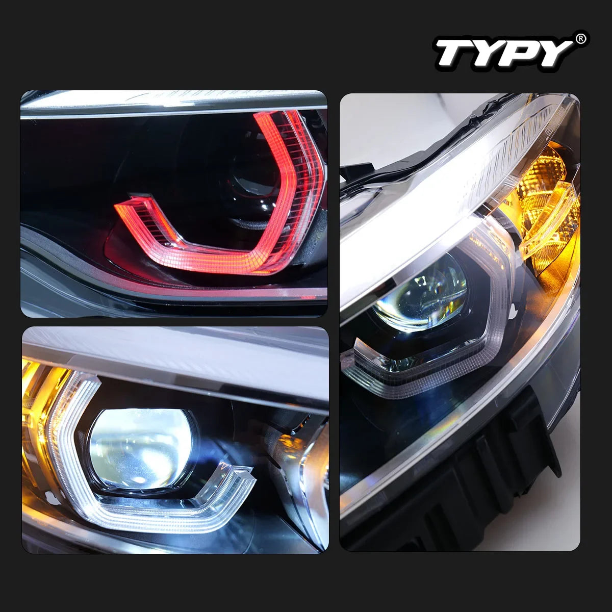 TYPY New LED Head Lamp Upgrade Modified For BMW 2 Series F22 RGB Headlight 2014-2019 Dynamic Signal Head Lamp Auto Accessories