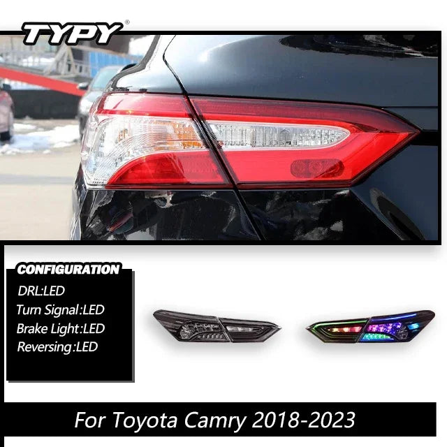 TYPY Car Lights For Toyota Camry RGB Taillight 2018-2023 LED Projetor Tail Lamp Daytime Running Light Automotive Accessories