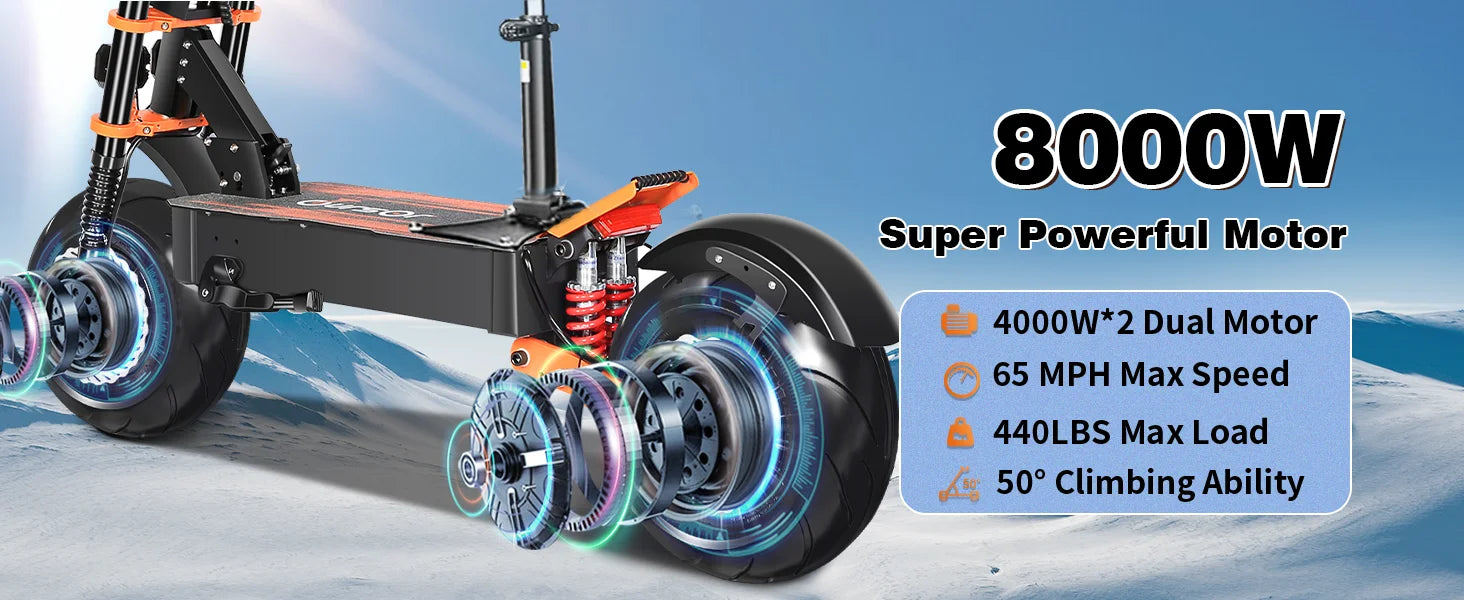 TOURSOR X8 PRO adult electric scooter 4000W*2 motor 60V 38.8AH Folding E-scooter 14-inch off-road tire mountain Escooter