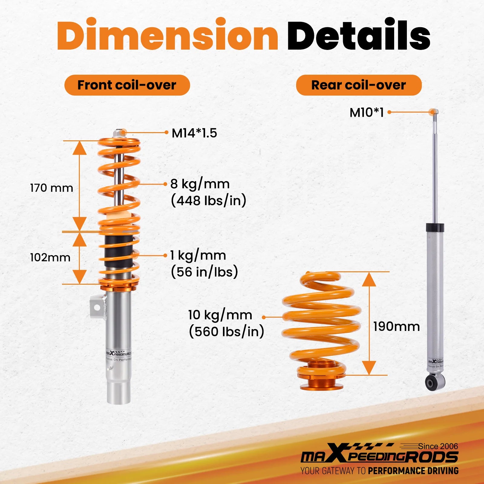 maXpeedingrods Adjustable Coilovers Suspension Kit For 3 series E46 320i 325i 328i 330i 320d 330d  Coil Spring Kit