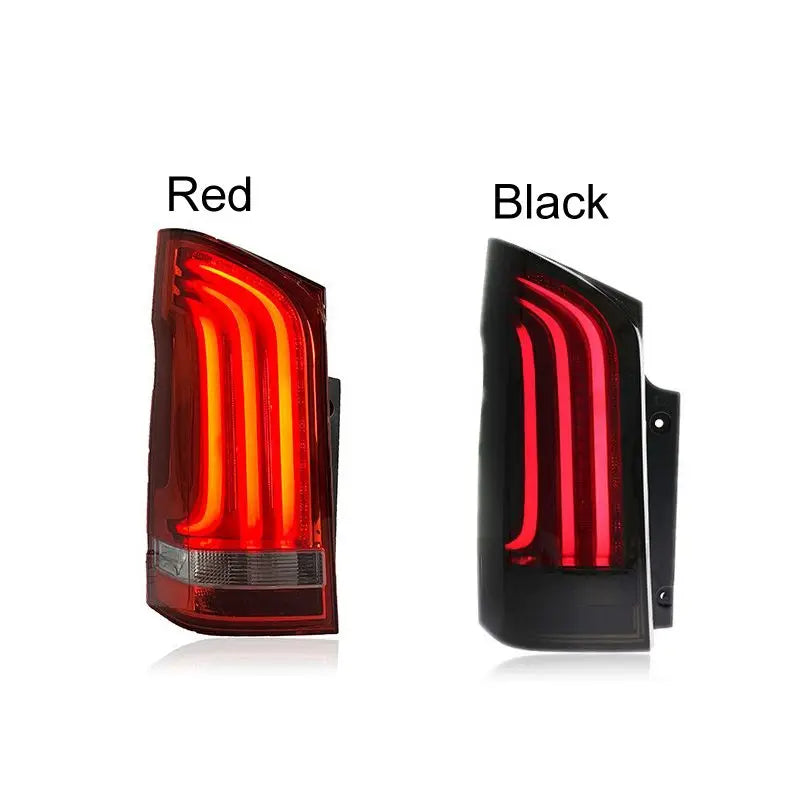 Pair Of Car Tail Light Assembly For Benz Vito V260 2016-2022 LED Brake Flowing Water Flicker Plug and Play Tail Lamps Taillights