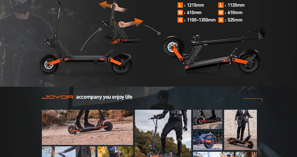 Joyor S10-S-Z Adult E-scooter 1000W*2 Motor 60V18Ah Escooter 10 Inch Off Road Tire Off Road Electric Scooter