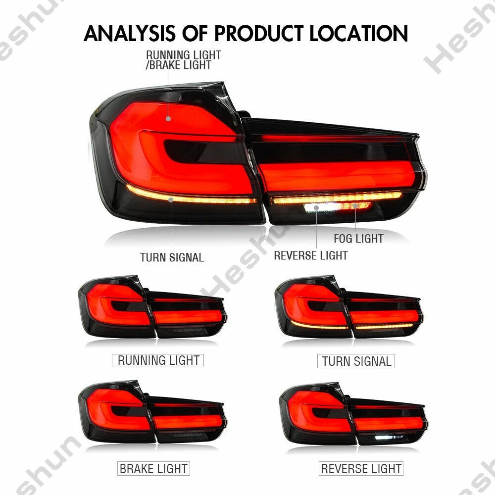 Pair Full LED Taillights For BMW F31 3 Series Touring/Estate 328i 320d 2012-2019 Taillamp Rear Lamp Brake Fog Turn Signal Light