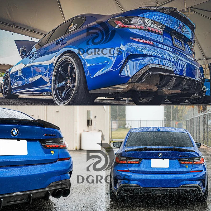 For BMW 3 Series G20 G28&M3 G80 M4 Style Carbon fiber Rear Spoiler Trunk wing 2018-2025 Carbon fiber Glossy black