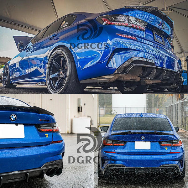 For BMW 3 Series G20 G28&M3 G80 M4 Style Carbon fiber Rear Spoiler Trunk wing 2018-2025 Carbon fiber Glossy black