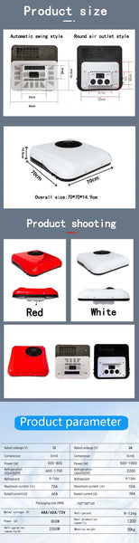 Electric Truck Air Conditioning Systems Parking Air Conditioner 12 Volt 24v Split Parking Cooler For Camper Van Cabin