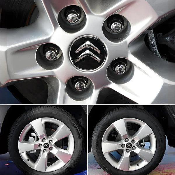 4/8Pcs 60MM Car Wheel Center Cap Replacement Black Wheel Centre Hub Caps Alloy Tire Rim Cover for Citroen C1C3C4 DS3 Most Models
